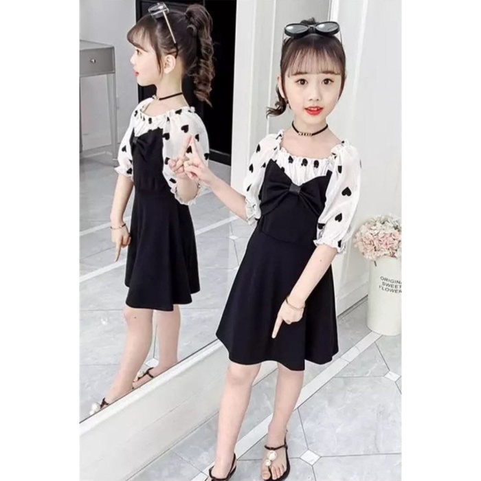 Baju Dress Anak Perempuan Brukat Terbaru 2022 Model Kekinian Pesta Natal Imlek Korea Style Bahan Ard