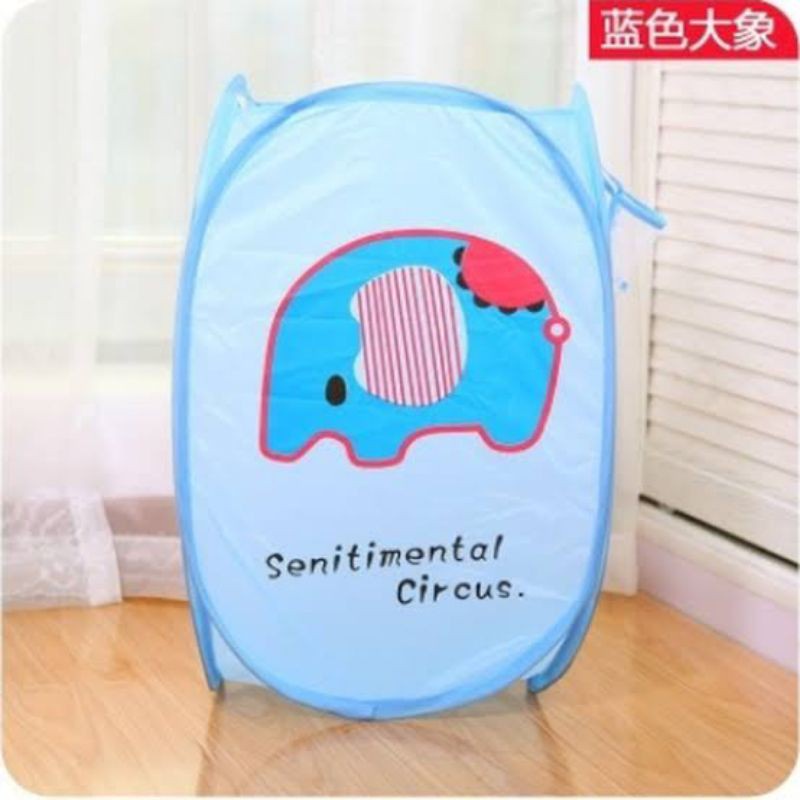 Keranjang Baju Lipat / Keranjang Baju / Keranjang Baju lipat Motif Karakter Jaring model rilakkuma kelinci monkey beruang MULTI FUNGSI organizer mainan anak