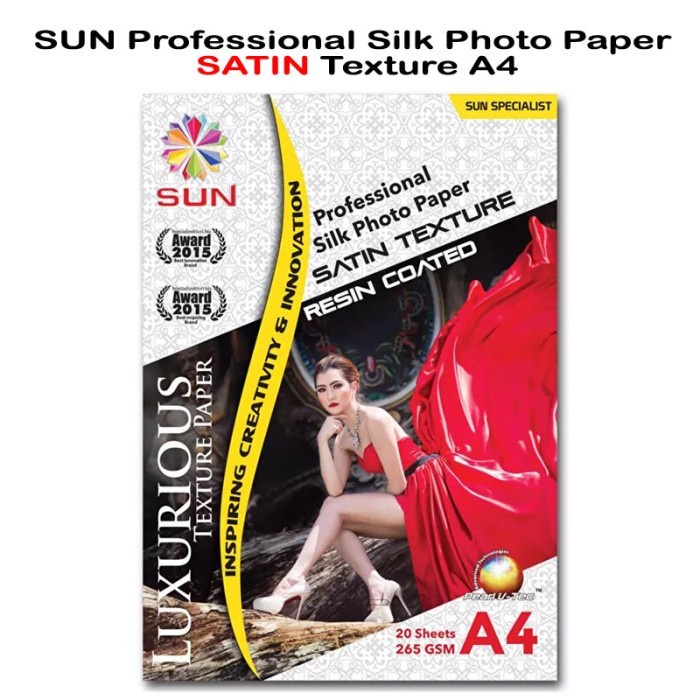 

(DISKON TERMURAH) Kertas Foto - SUN Professional Silk Photo Paper 265 A4 SATIN Texture