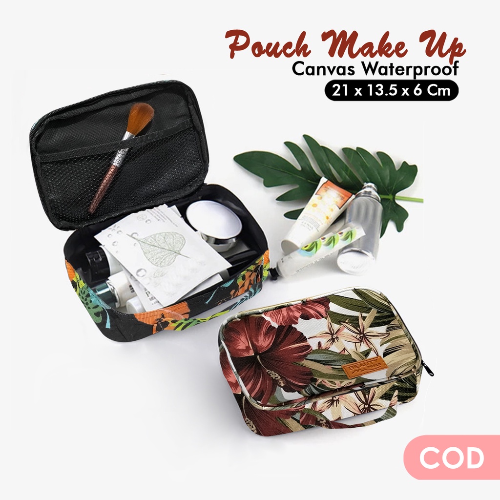 Pouch make up travel organizer motif tas kosmetik small make up organizer bag tas make up murah