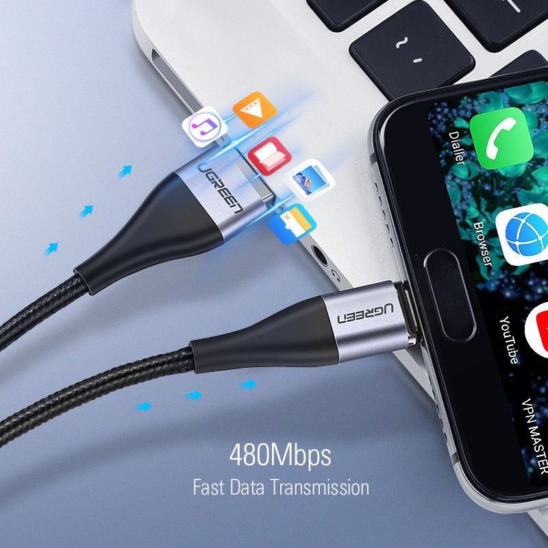 Ugreen 3A Kabel Data Charger Micro USB Magnetic 100cm Fast Charging