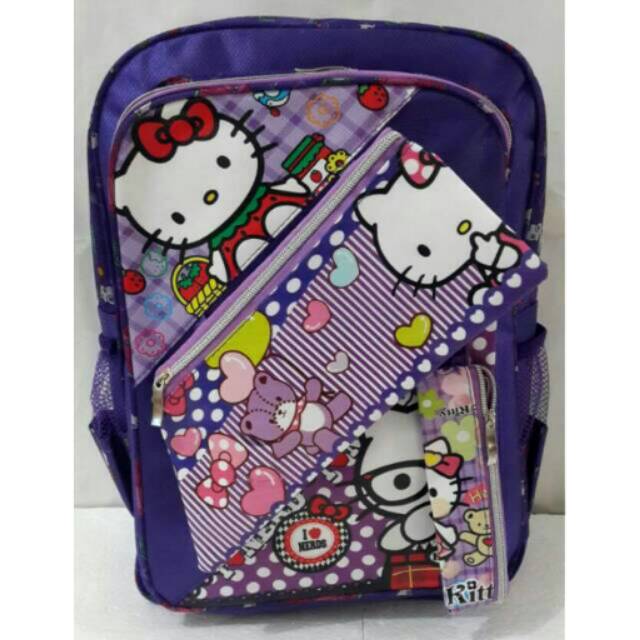 Tas sekolah HELLO KITTY ungu