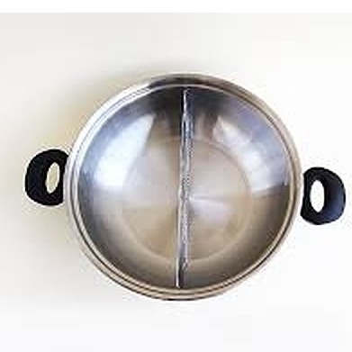 Panci Shabu 2 Sekat Stainless 28 cm I Panci Shabu Shabu Sukiyaki Japan