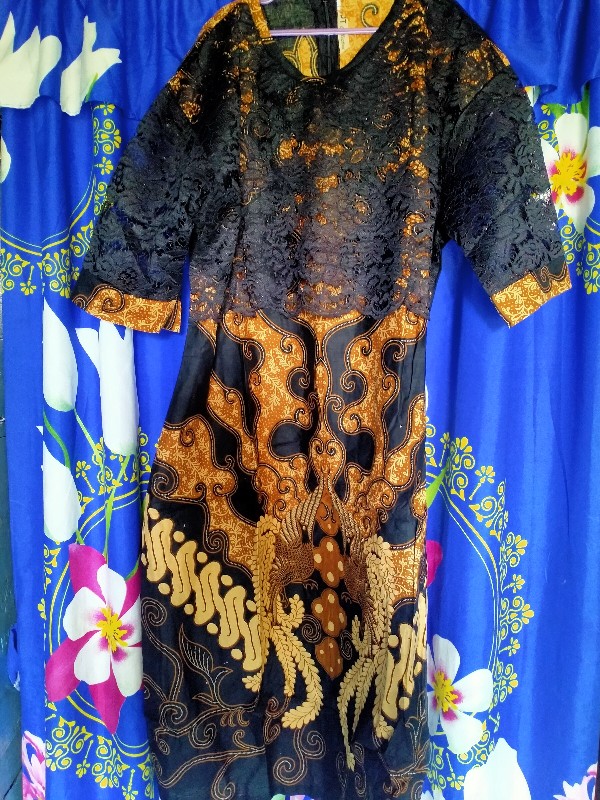 Dt Collection - Dress Batik Wanita Lengan Pendek Motif Songket