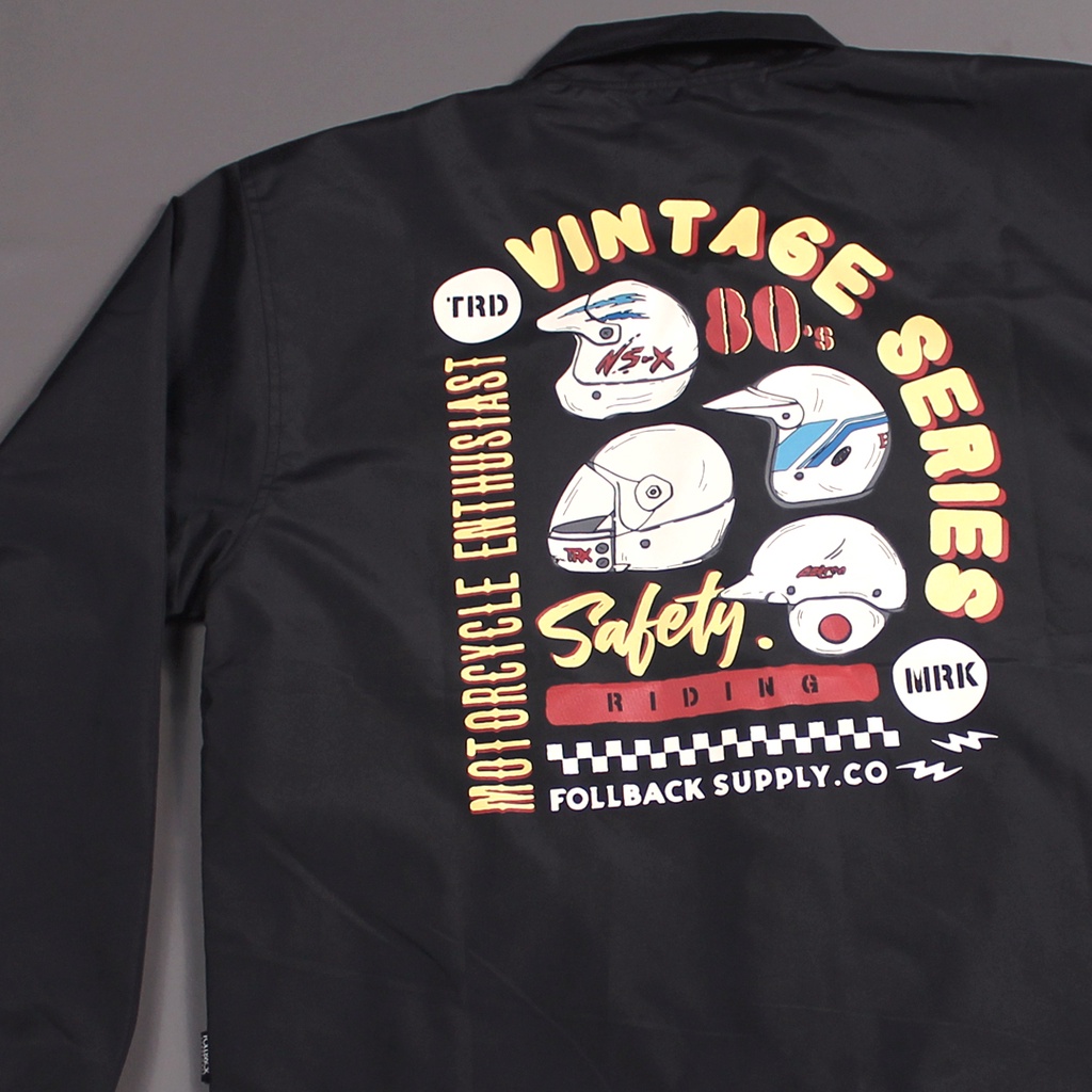 FOLLBACK Coach Jacket Vintage Helmet | Windbreaker | Jacket Waterproof