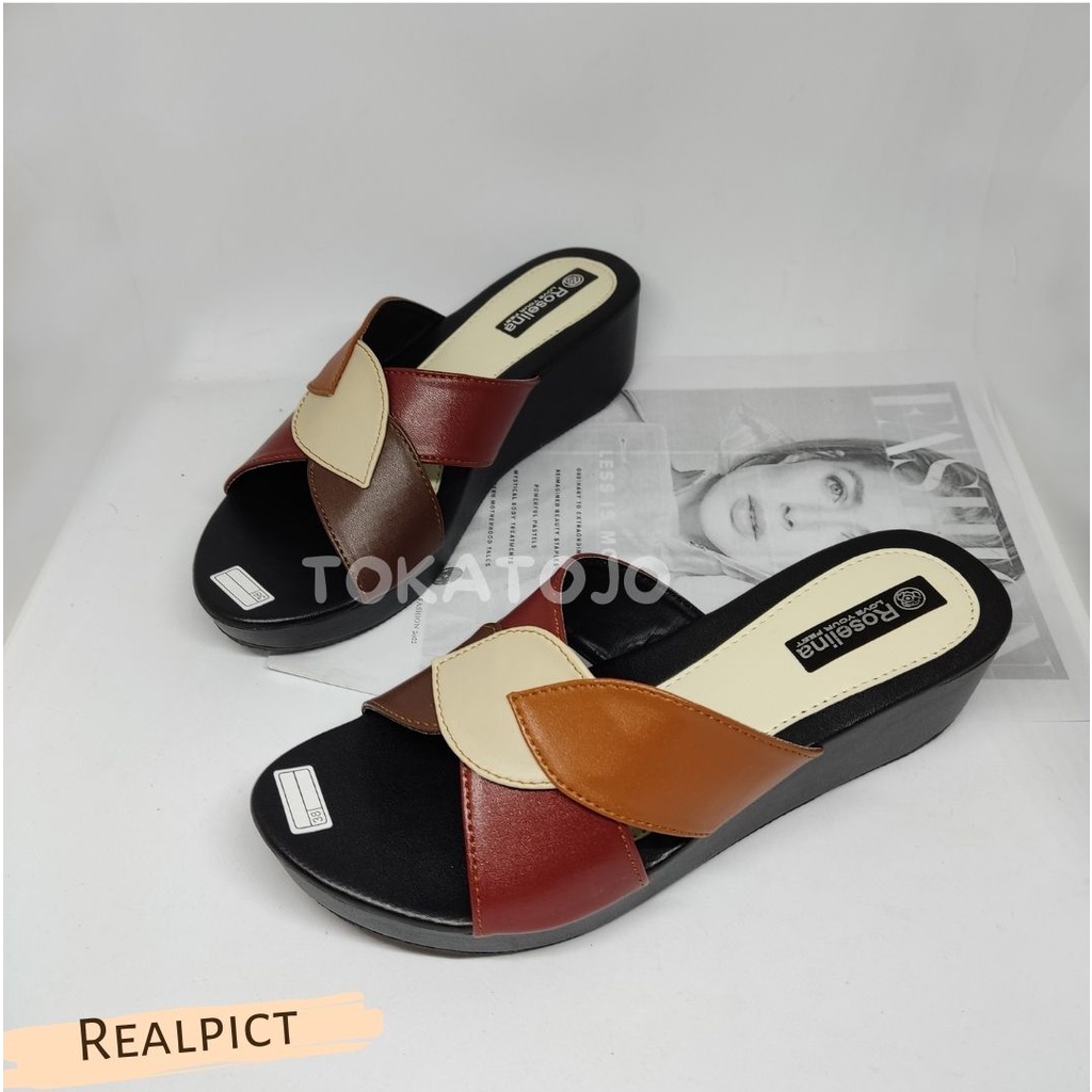 Sandal wedges wanita love silang hak 5 cm terbaru 2022 new fashion korea REALPICT sandal wedges wanita kekinian cassual