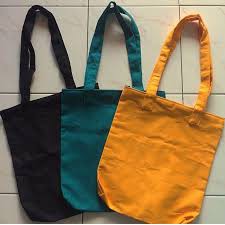 Tas Tote Bag Wanita Kanvas Polos Nyaman Grosir Murah