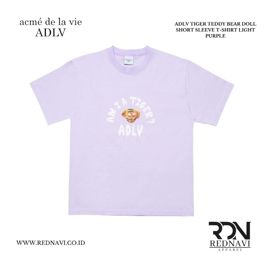 Acme De Lavie ADLV TigerTeddyBearDoll Short Sleeve Tshirt Light Purple