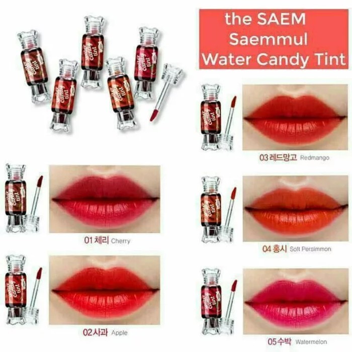 Terbaru The Saem Saemmul Original - Water Candy Tint - Lip Tint Original Korea - Red Mango Promo