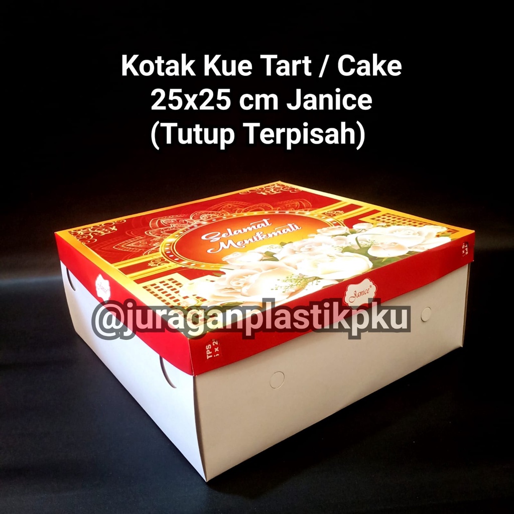 

( PER 5 PCS ) Kotak Kue Tart / Cake Motif Janice Tutup Terpisah 25x25 cm | Dus Box Makanan TPS Kue Tar Kertas Tutup Terpisah Sukawa Gretel 25 x 25