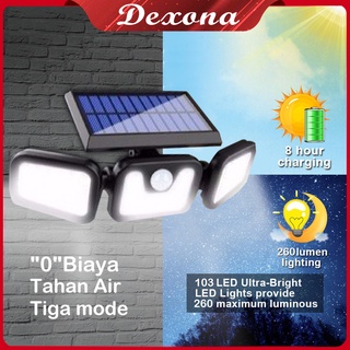 Sensor Solar LED Tenaga Surya Lampu Dinding Tahan Air Outdoor Taman Lampu Tembok 103 LED