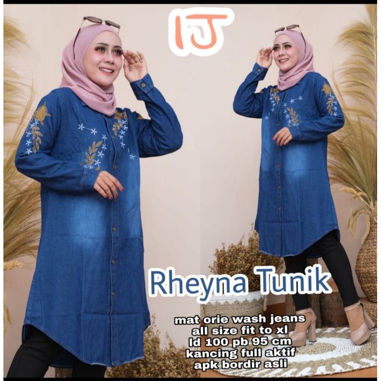 TUNIK JEANS WANITA TERBARU BUSUI FRIENDLY FIT BIG XL | TUNIK DENIM WANITA KEKINIAN