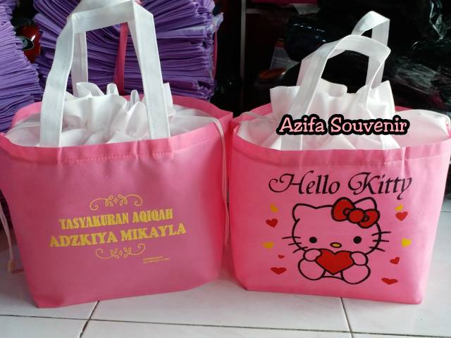 Tas Ultah / Goodie Bag Tas Souvenir Kado Ulang Tahun Anak murah Karakter Kartun model Serut-5