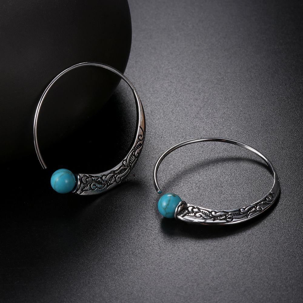 R-flower Hoop Earrings New Bohemian Vintage Anting Telinga