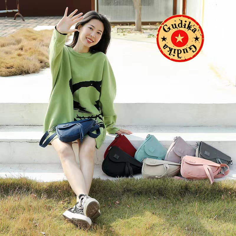 SALE GUDIKA Bag 5224 - Tas Wanita Selempang Trendy Viral Import Original - Tas Selempang Wanita Bahu Kekinian Bahan Nylon Waterproof Anti Air - slingbag - tas mini - bag - tas cewek - tas imut - tas fashion - tas slempang - tas murah - tas ori - tas kecil