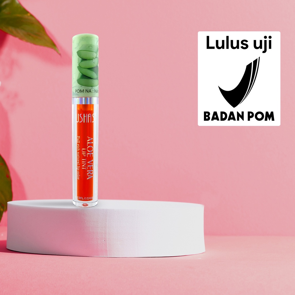 USHAS Liptint Aloe Vera 4 ML Pewarna Bibir BPOM