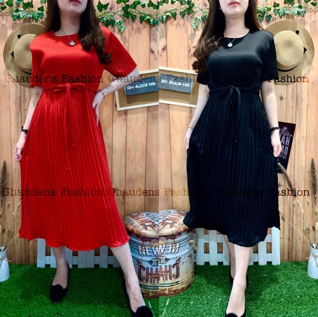 MIDI DRESS PLAIN MINI PLISKET 1289/1302/1334