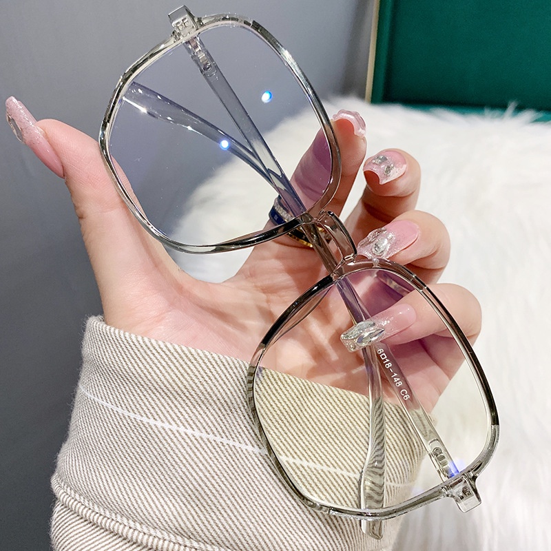 Kacamata Polygonal anti blue light Gaya Eropa Dan Amerika Untuk Wanita