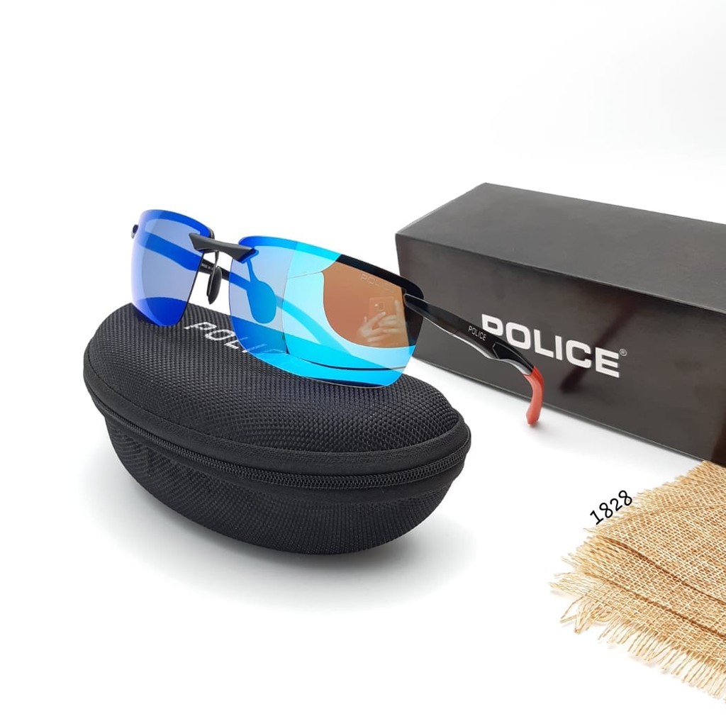 Sunglass Kacamata Sepeda Pria Kacamata Hitam Pria Police A1807 Lensa Anti UV