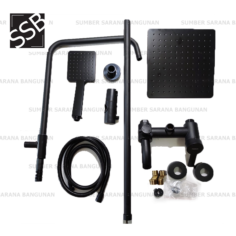 Shower Column Panas Dingin Set Komplit Black / Shower Tiang Hitam T-3D