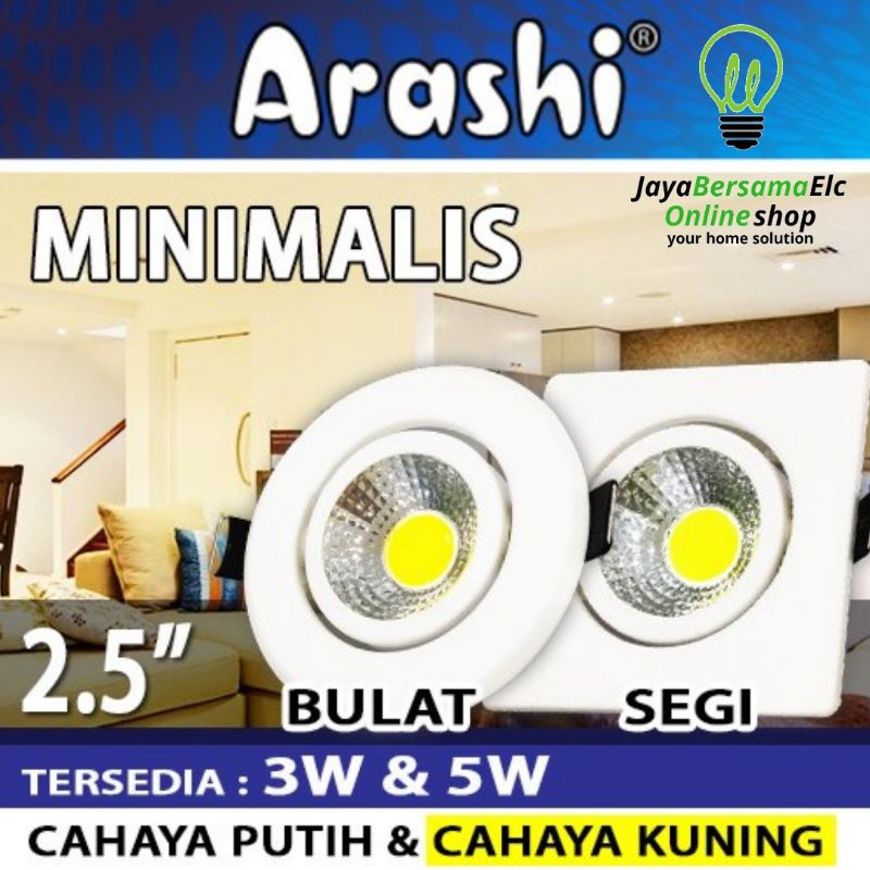 Lampu Panel LED Segi / Lampu Downlight LED Minimalis Arashi Murah