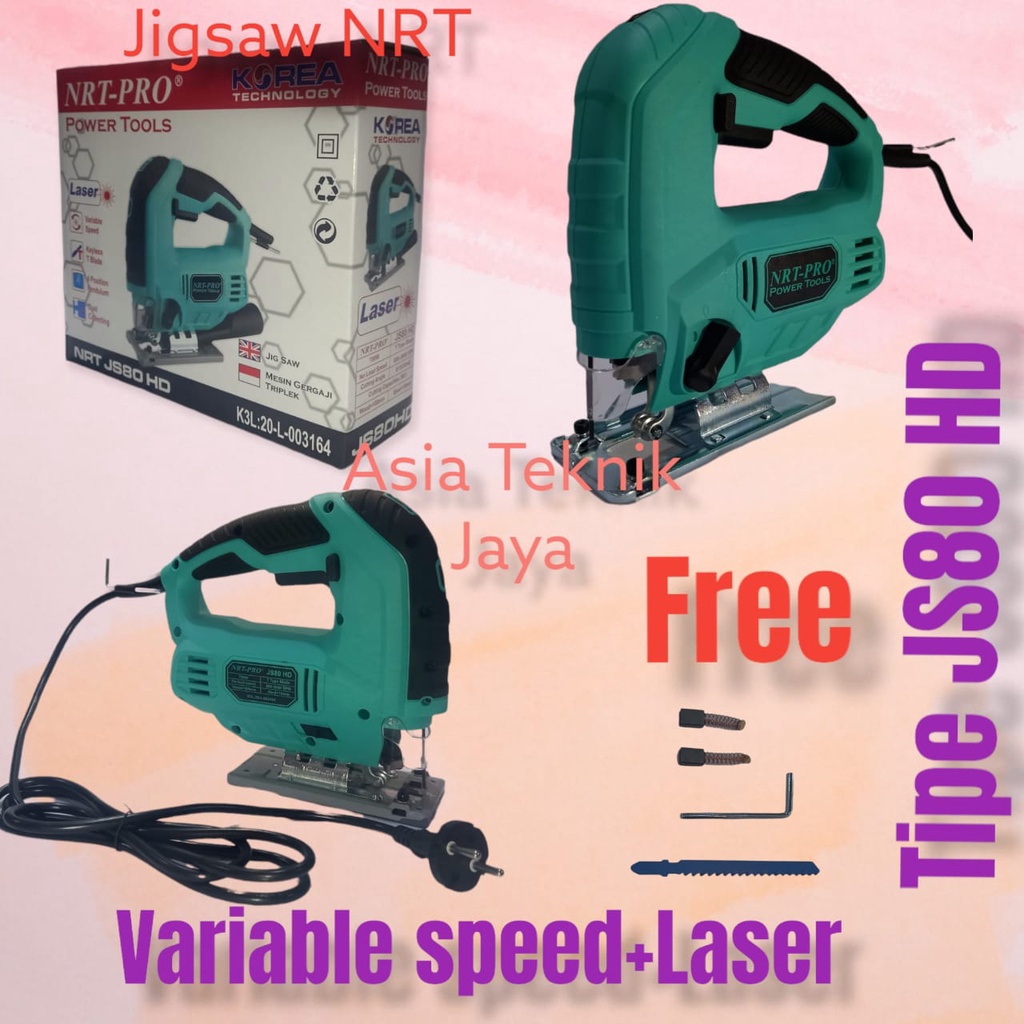 PROMO TERMURAH///JIGSAW NRT PRO JS80 HD VARIABLE SPEED+LASER NRT PRO JS80 HD Mesin Jigsaw