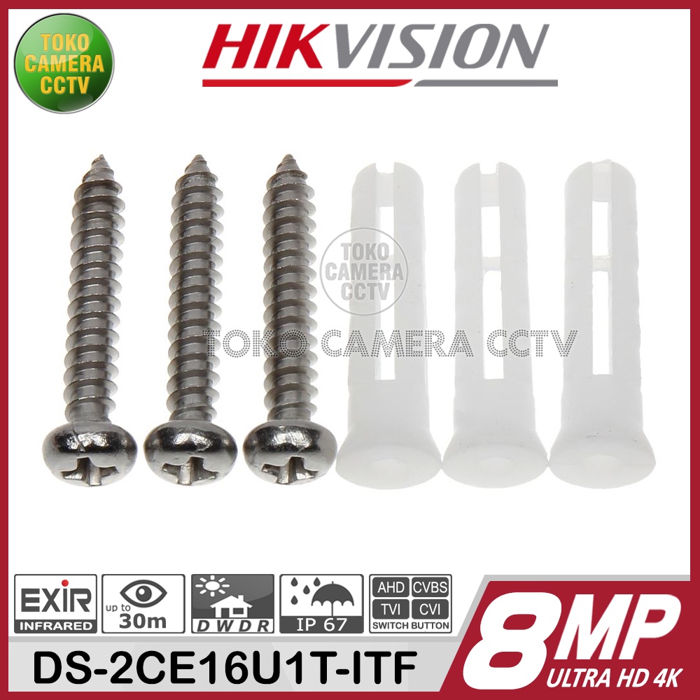 KAMERA CCTV 8MP OUTDOOR HIKVISION DS-2CE16U1T-ITF 8MP BODY METAL