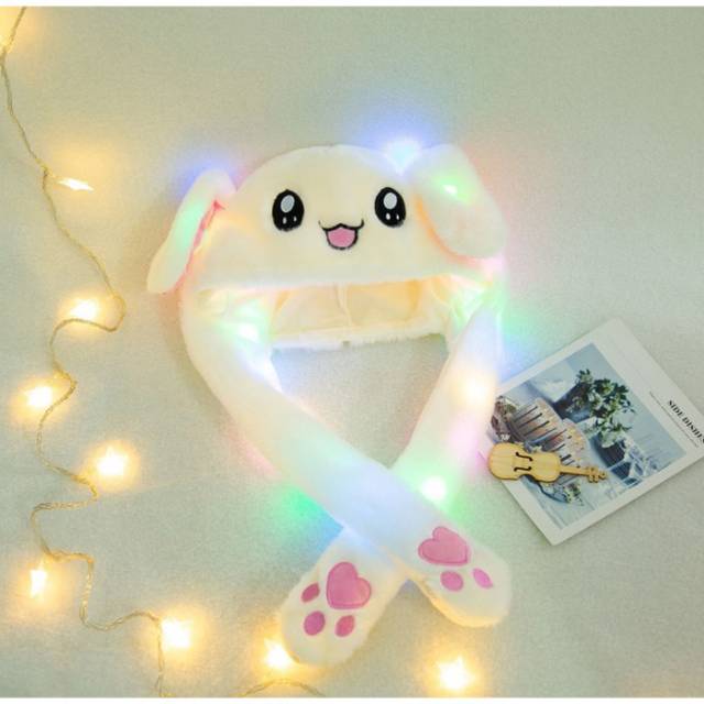 Topi kelinci Korea LED lampu Bunny Hat