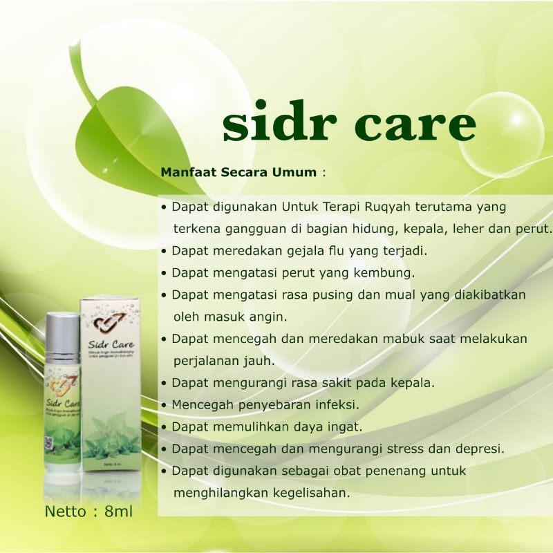 Sidr Care Rehab Hati/Minyak Angin Aroma Terapi Bidara
