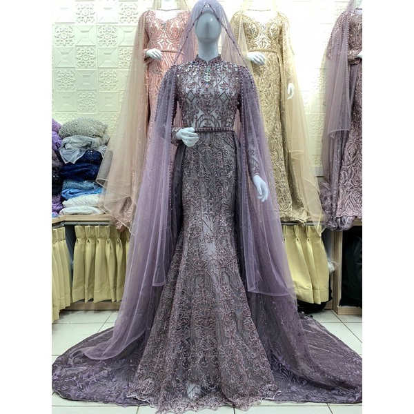 Gaun pengantin duyung payet/weding dress