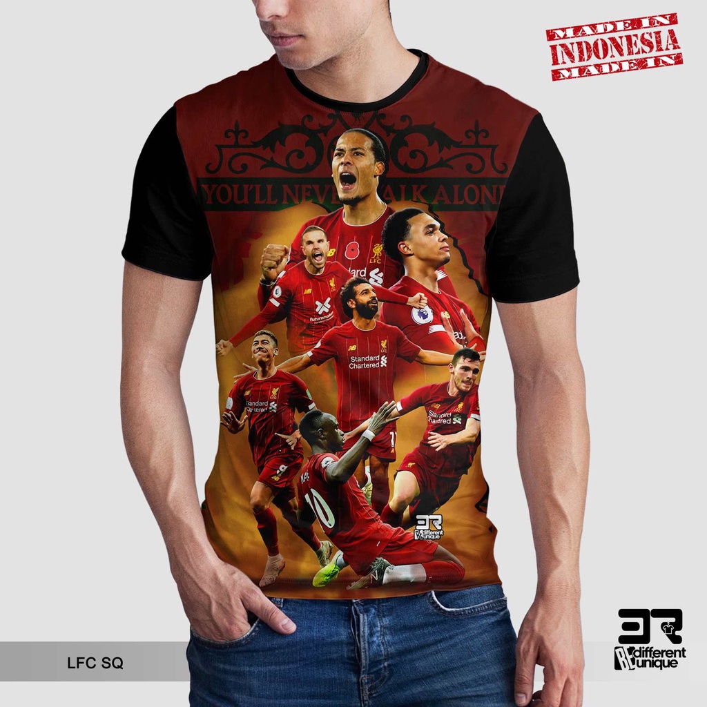 [ COD ] KAOS PRINTING GAMBAR CLUB SEPAKBOLA LIVERPOOL SQUAD - BAJU SEPAK BOLA DISTRO ORIGINAL MOTIF 