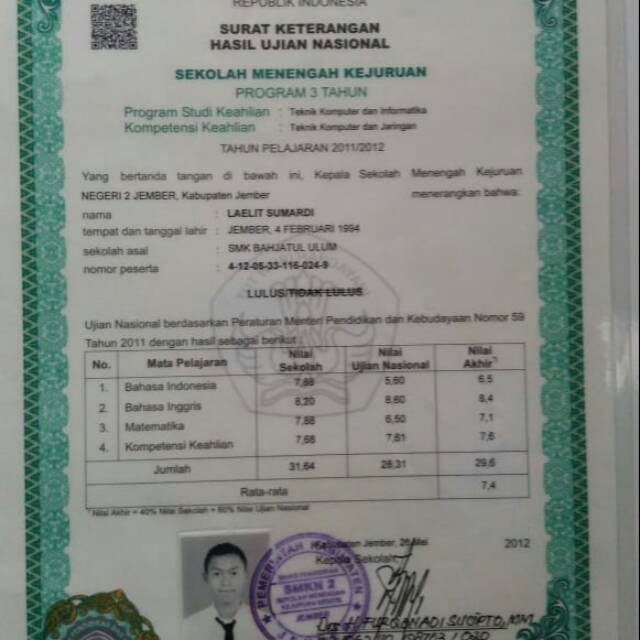 

Dokumen sertifikatnya