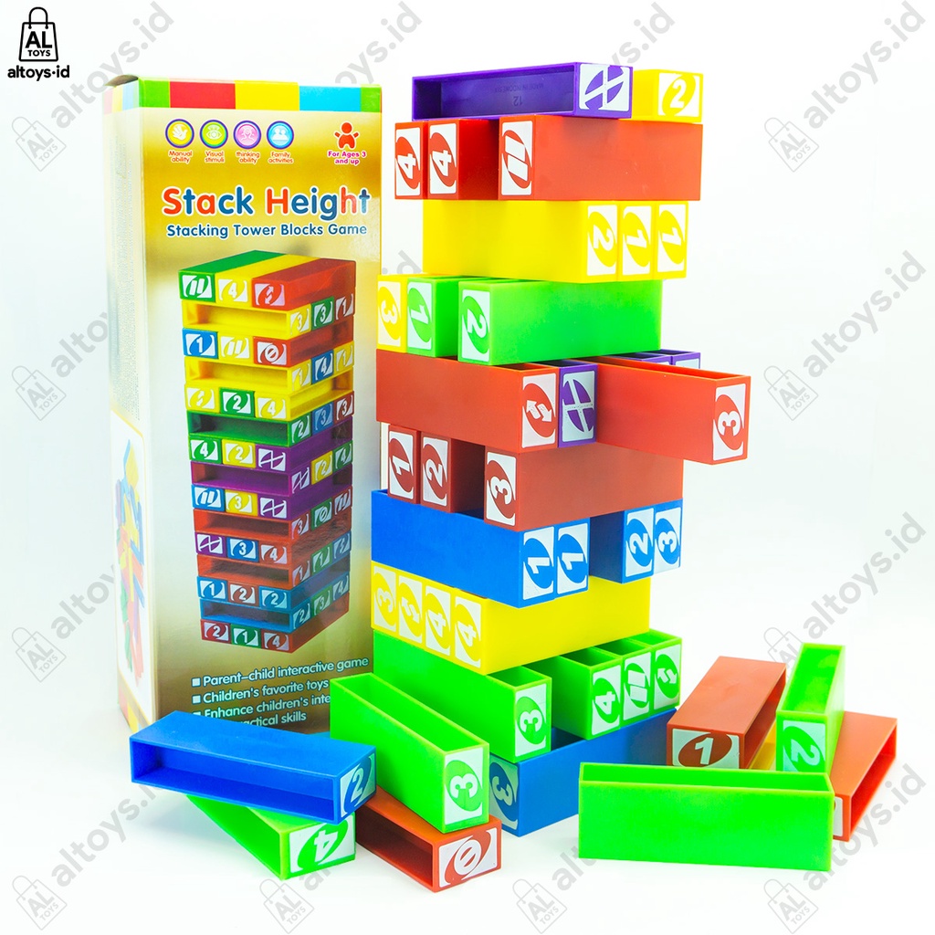 Mainan Edukasi Balok Susun Stack Height Stacking Tower Block Game / Stackko Unoo SH229