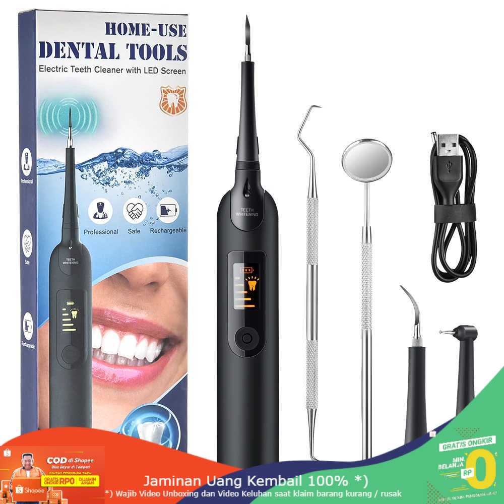 (BISA COD) RVOSTR Hailicare Pembersih Gigi Elektrik Dental Tartar Remover With LCD LR-6