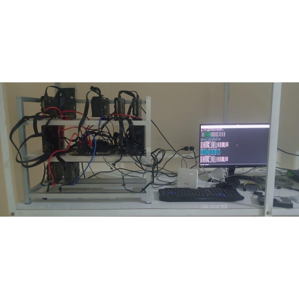 Paket mining rig 6 vga gtx 1660 super /1660ti / rtx 2060 sebulan dapat 6-10jt tinggal colok listrik