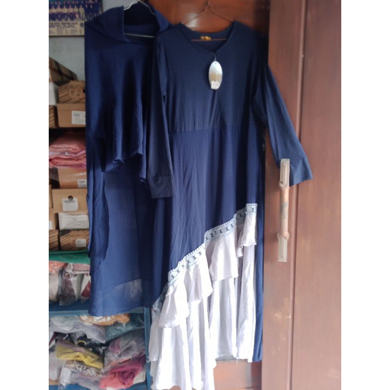 gamis syar'i dada jersey bawah ceruty babydol