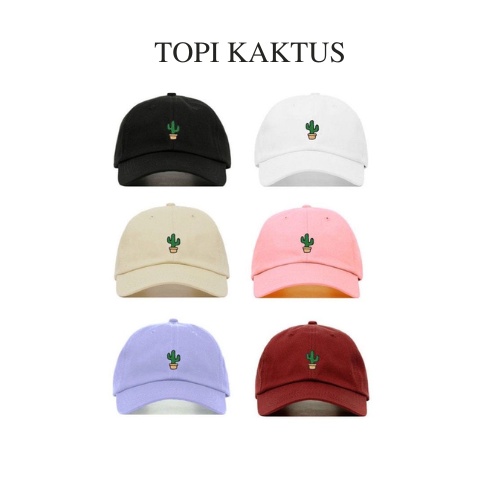 Topi Kaktus / Topi Baseball Bordir Kaktus Ring Besi Unisex Remaja Dewasa