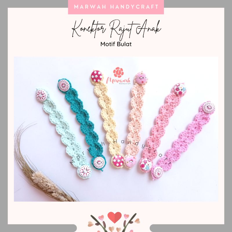 Konektor Masker Rajut Anak Motif Bulat Pengait Masker Anak
