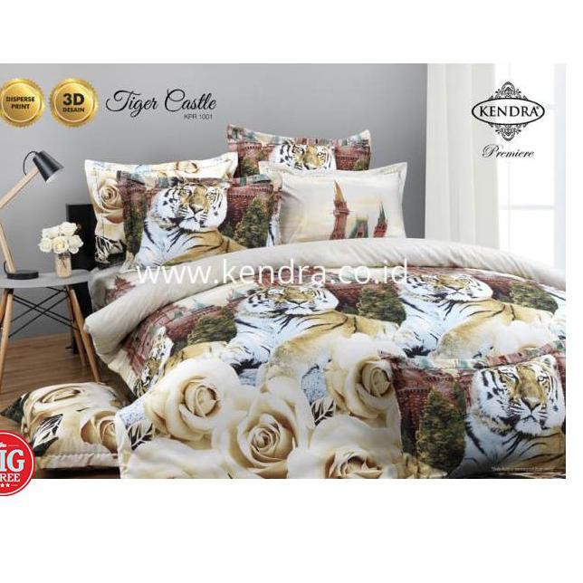 Murah PROMO Set Bedcover + Sprei Rumbai Kendra Premiere 180x200 KING Size 180 TIGER CASTLE BC