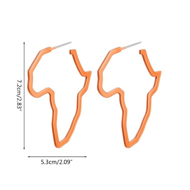 Siy Anting Bulat Gantung Desain Peta Afrika Tradisional Hollow Untuk Wanita