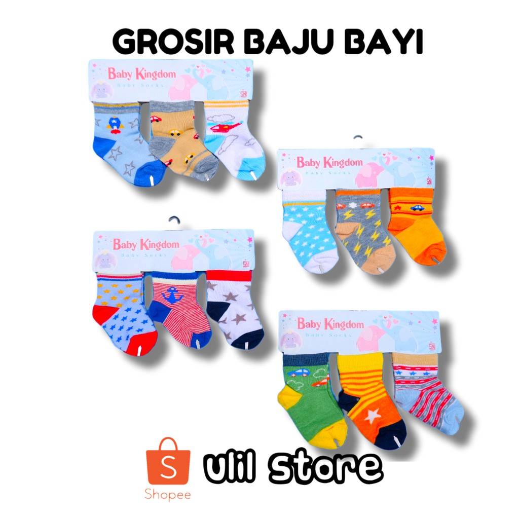 Kaos Kaki Bayi isi 3 Pasang Baby Kingdom SNI