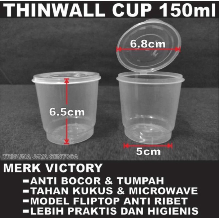 Cup Merpati Thinwall 150 ml cup jelly agar puding slime Tebal