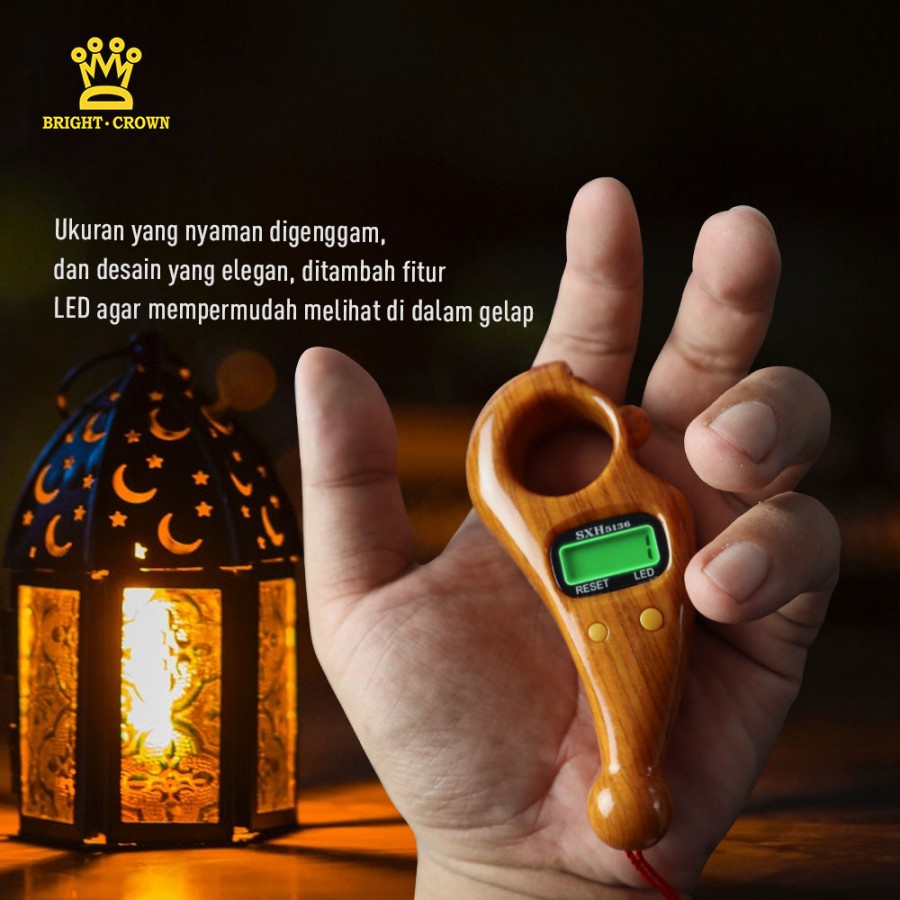 LED TASBIH DIGITAL KAYU READY STOCK LED TASBIH .HIGH QUALITY - LED HITAM