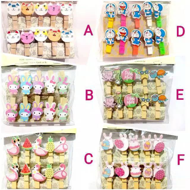 (1set) wooden clip paper penjepit kayu jepit foto