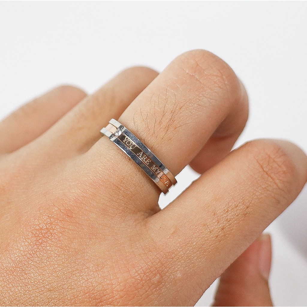 [JB018] Cincin Couple Titanium Original 100% Anti Pudar (GRATIS BOX)