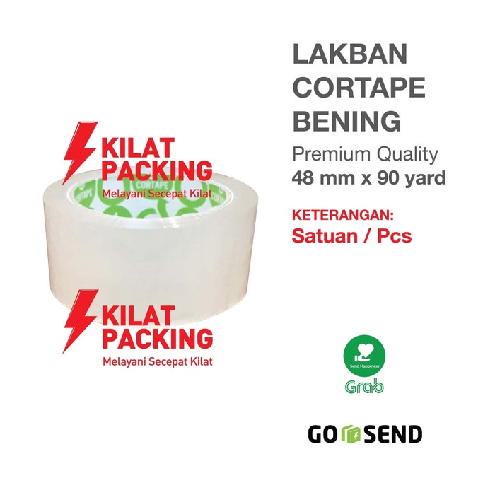 

PEREKAT-PENGIKAT- LAKBAN CORTAPE BENING 48 MM X 90 YARD SATUAN -PENGIKAT-PEREKAT.