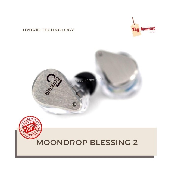 Promo Moondrop Blessing 2 Hybrid Driver 4BA 1DD 2Pin Detach In Ear Monitor - Original Berkualitas