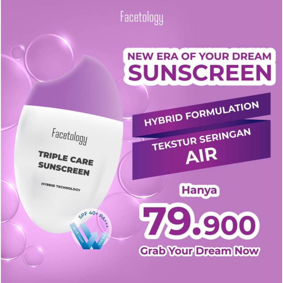 Jual Facetology Triple Care Sunscreen Ready Stock Shopee Indonesia