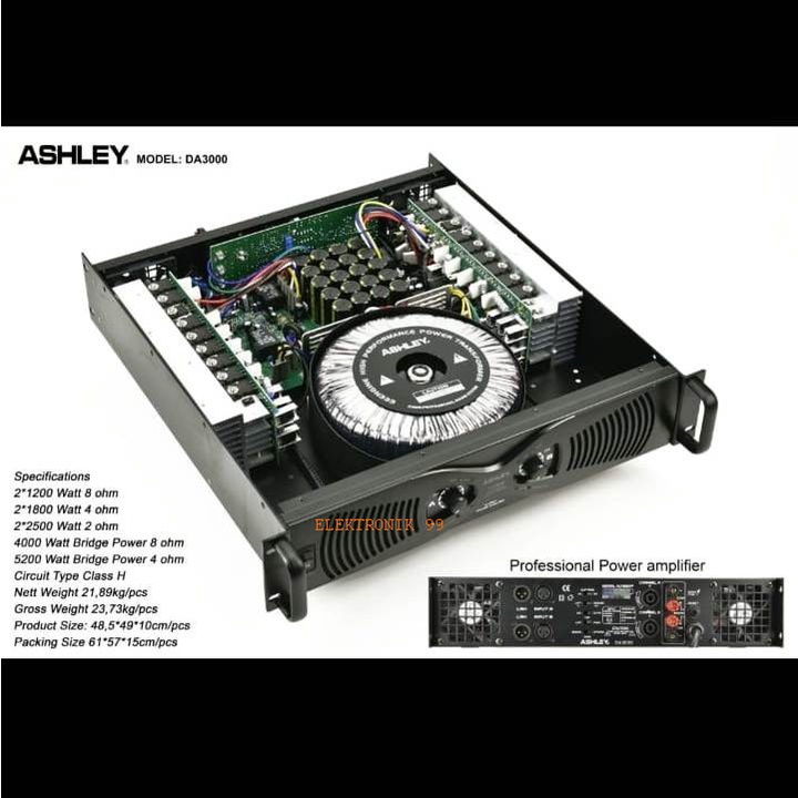 power ASHLEY DA 3000 POWER AMPLIFIER ASHLEY DA 3000