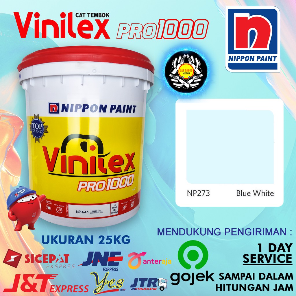 CAT AIR TEMBOK DINDING VINILEX 25 KG WARNA NP 273 BLUE WHITE PUTIH BIRU KEBIRUAN NP273 25KG INTERIOR